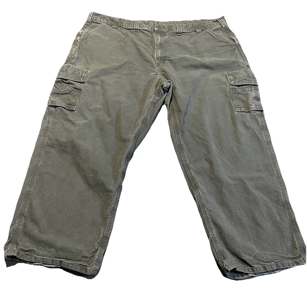 Carhartt Men Size 48x30 Pants FLAWS Green B260 Canvas Utility Dungaree Fit Cargo